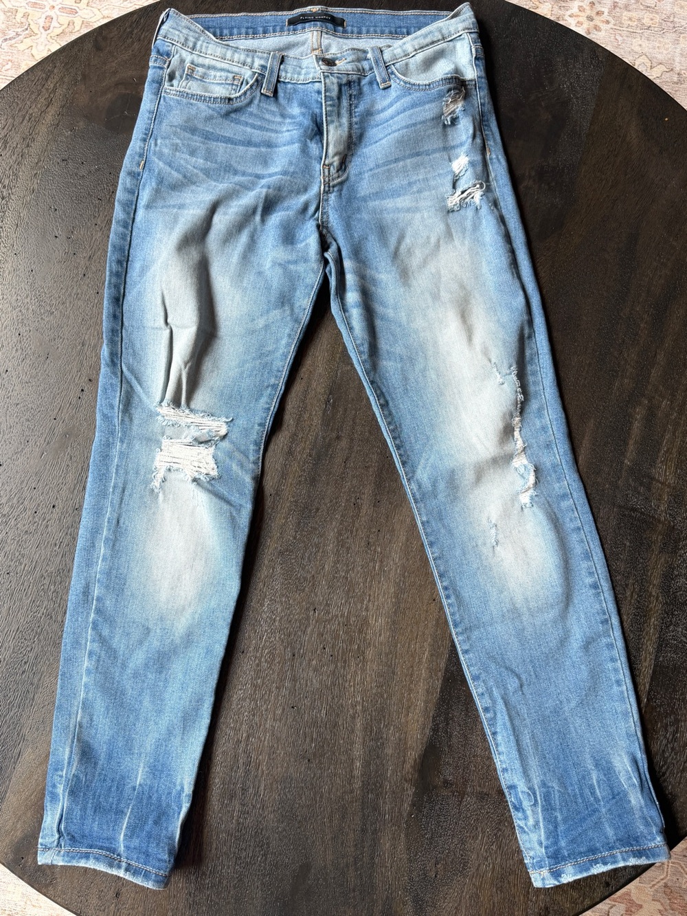 Flying Monkey Light Blue Distressed Skinny Jeans